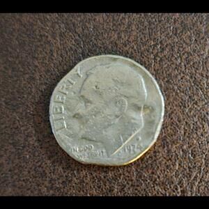 1974 D American dime damaged Severely Messed Up
